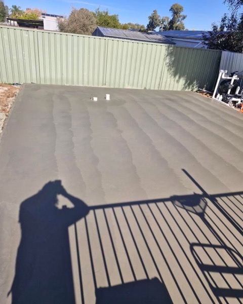 A finished slab with an even swirl pattern worked across the surface